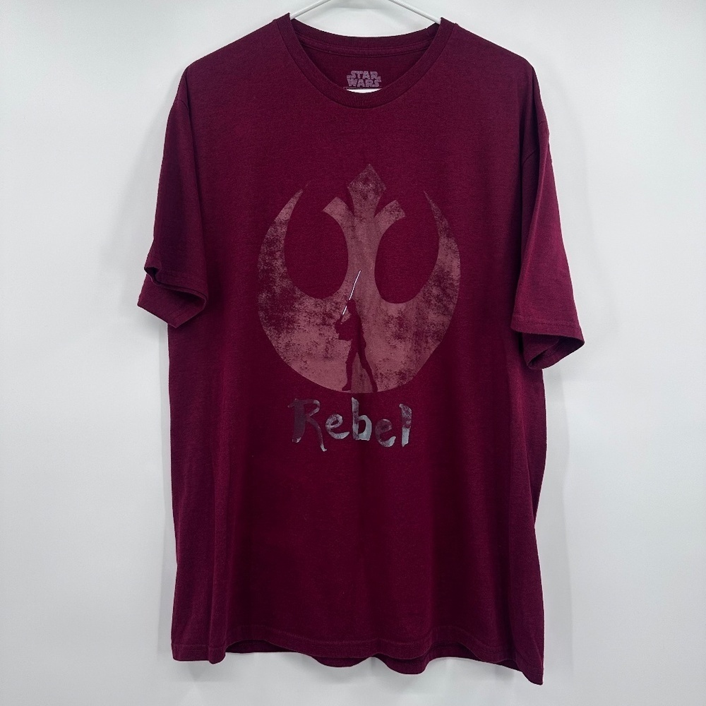 Star Wars T Shirt Men XL Red Rebel Alliance Short Sleeve Disney Cotton Crew Neck - Picture 2 of 6